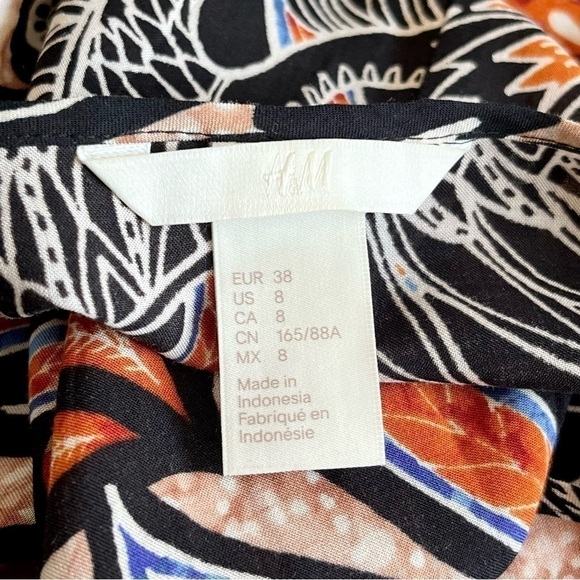 H&M Tribal Print V-Neck Kaftan Dress Size 8 - Picture 11 of 13